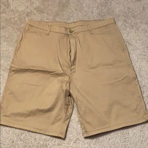 Brand new wrangler khaki shorts, flat front